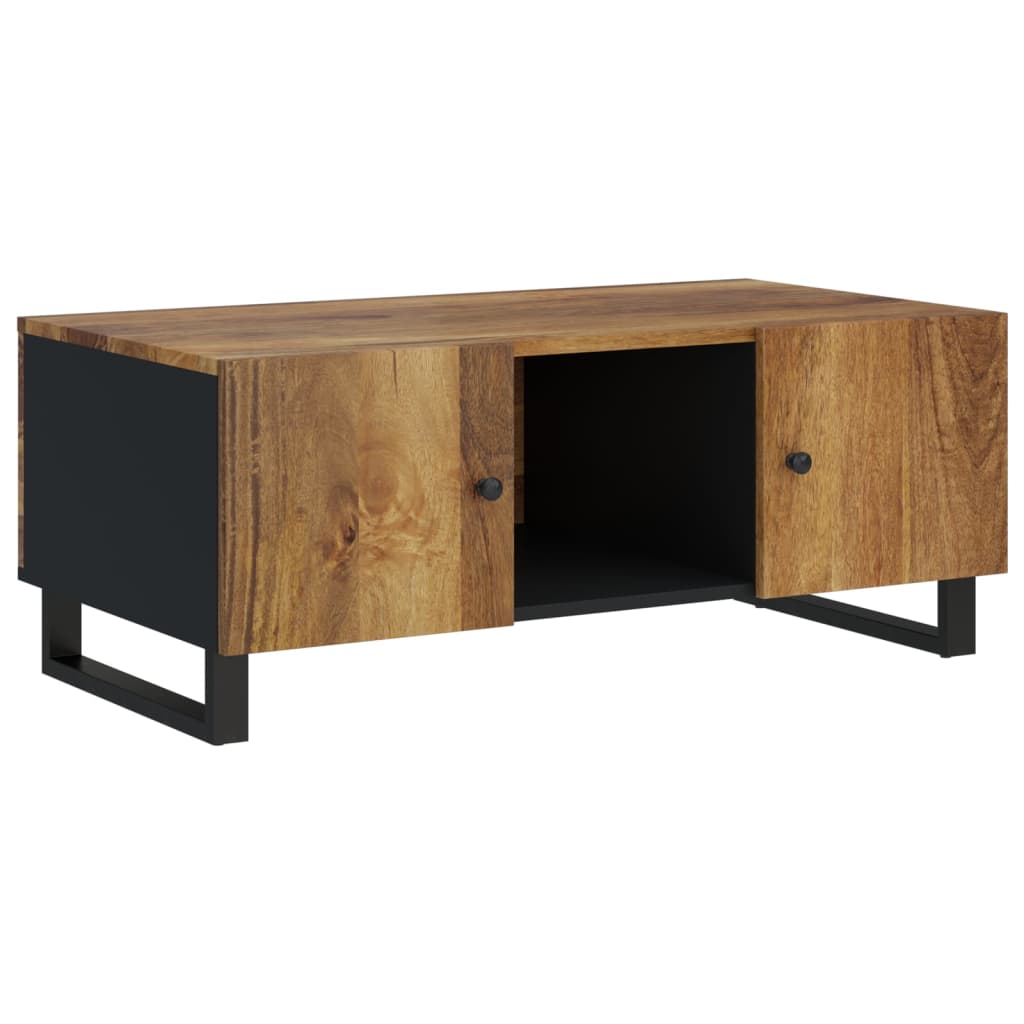 tömör mangófa és szerelt fa dohányzóasztal 100 x 54 x 40 cm