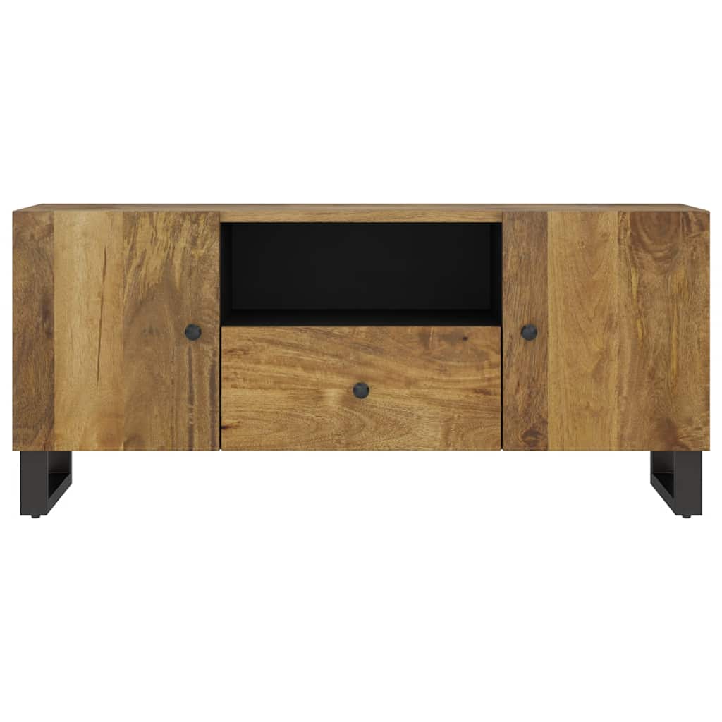 tömör mangófa és szerelt fa TV-szekrény 105 x 33,5 x 46 cm