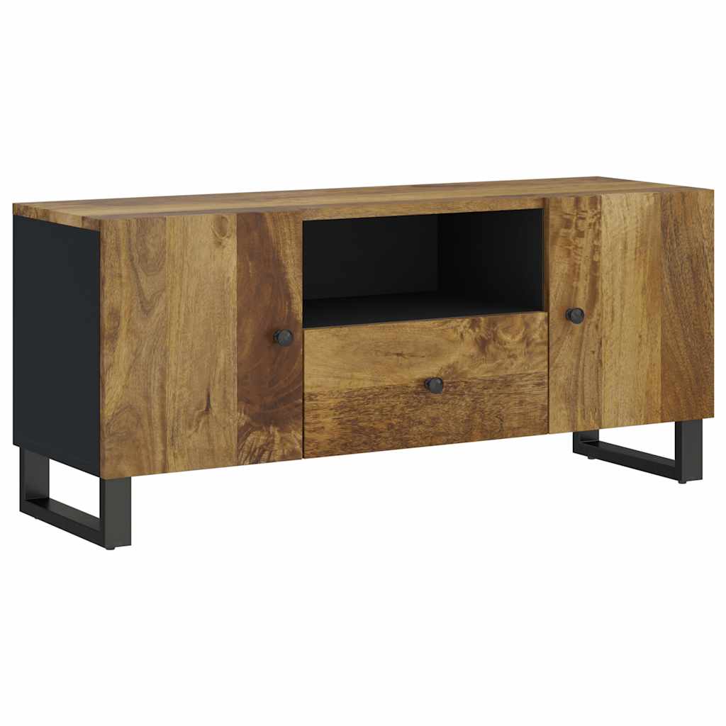 tömör mangófa és szerelt fa TV-szekrény 105 x 33,5 x 46 cm