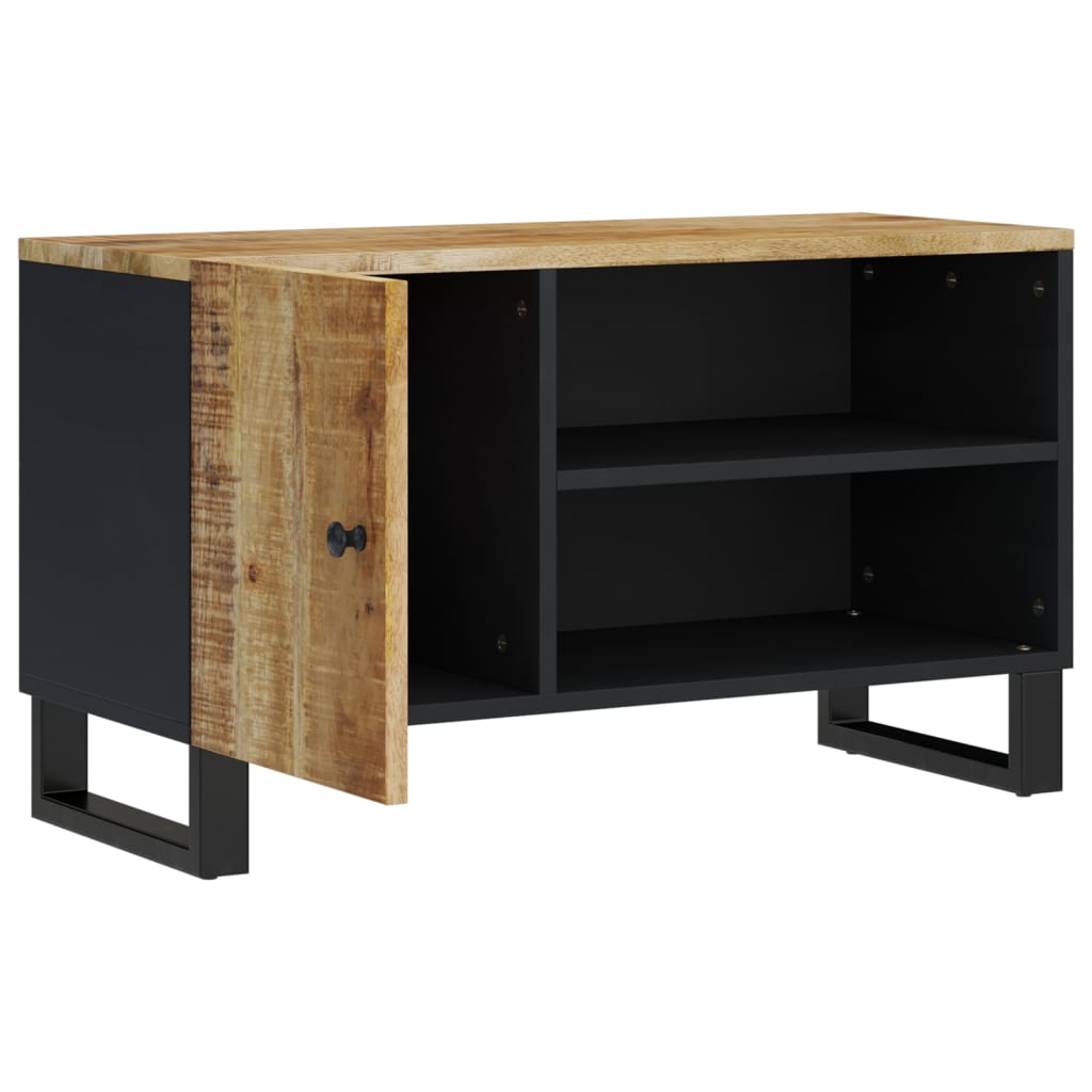 tömör mangó- és szerelt fa TV-szekrény 80 x 33 x 46 cm