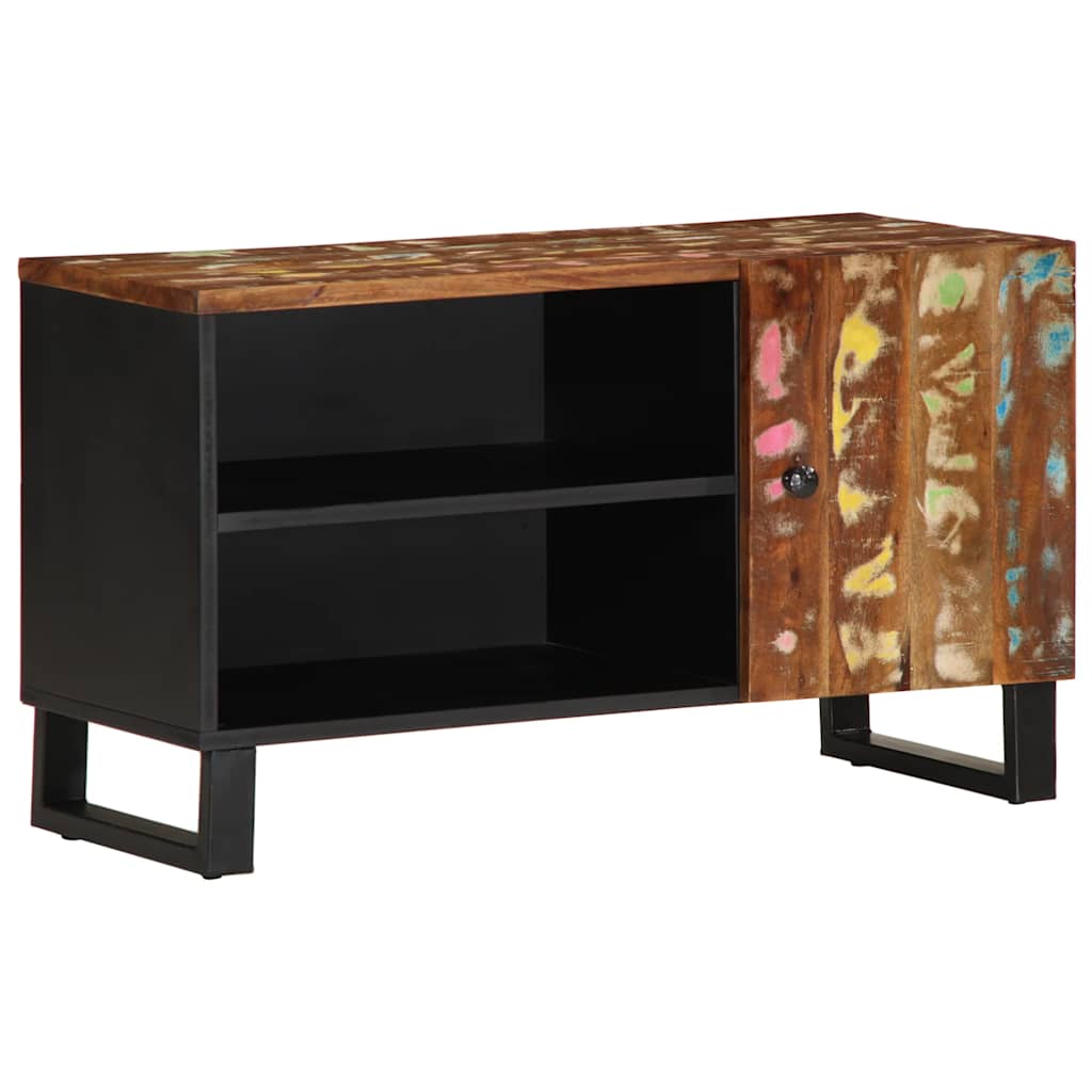 tömör újrahasznosított és szerelt fa TV-szekrény 80x33x46 cm