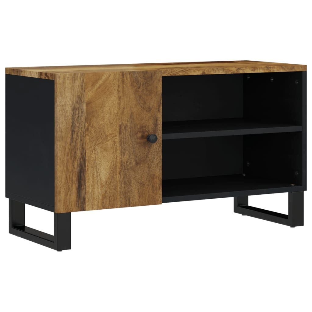 tömör mangó- és szerelt fa TV-szekrény 80 x 33 x 46 cm