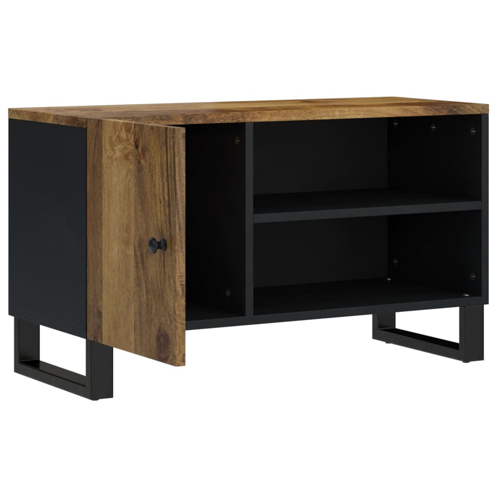 tömör mangó- és szerelt fa TV-szekrény 80 x 33 x 46 cm