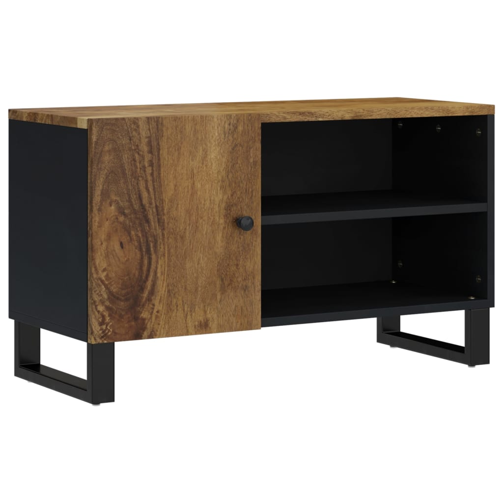 tömör mangó- és szerelt fa TV-szekrény 80 x 33 x 46 cm