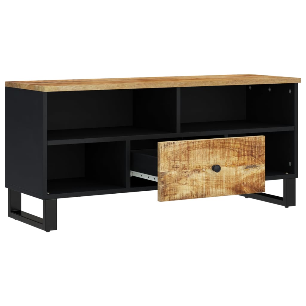 tömör mangófa és szerelt fa TV-szekrény 100 x 33 x 46 cm