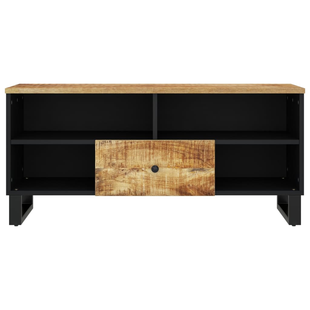 tömör mangófa és szerelt fa TV-szekrény 100 x 33 x 46 cm