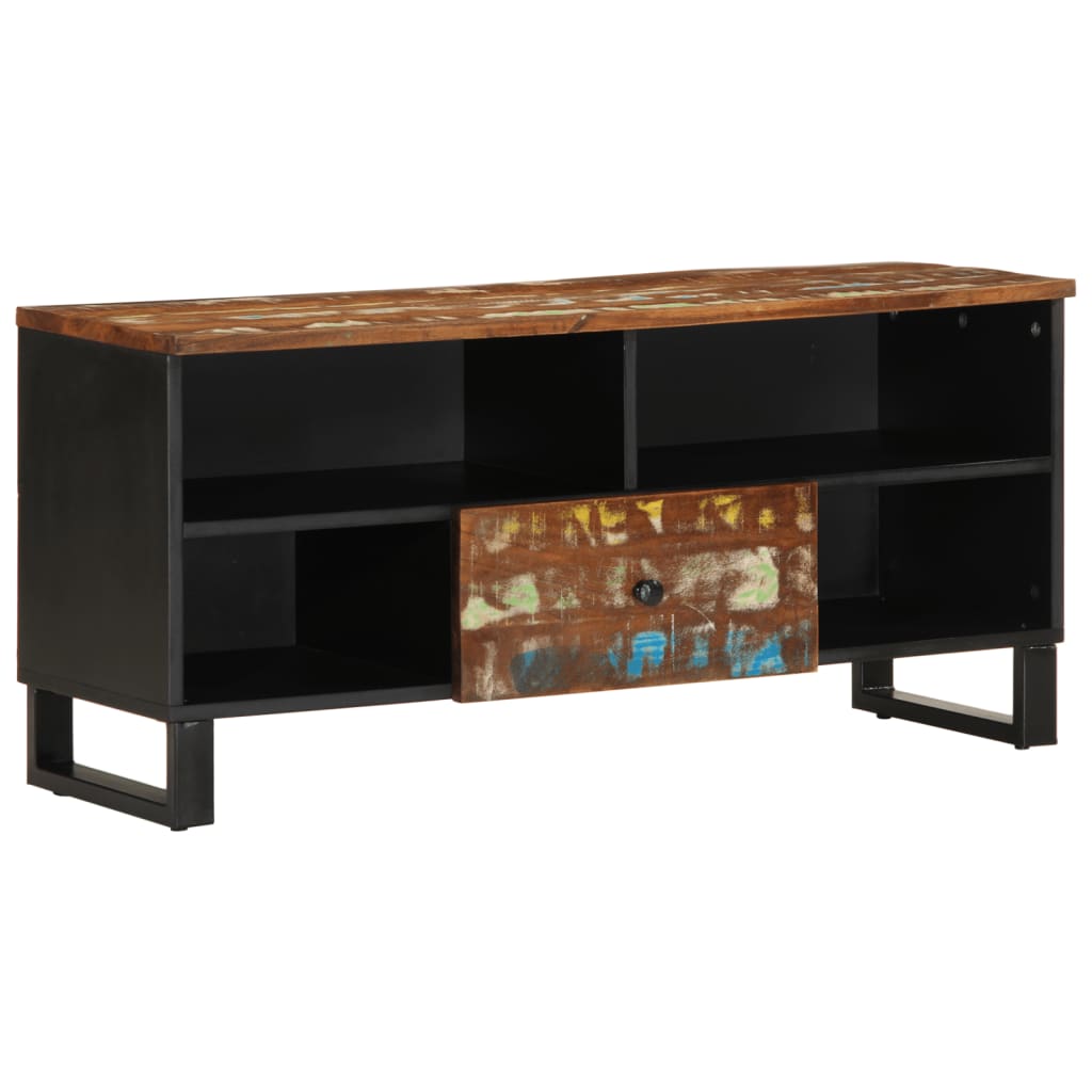 tömör újrahasznosított és szerelt fa TV-szekrény 100x33x46 cm