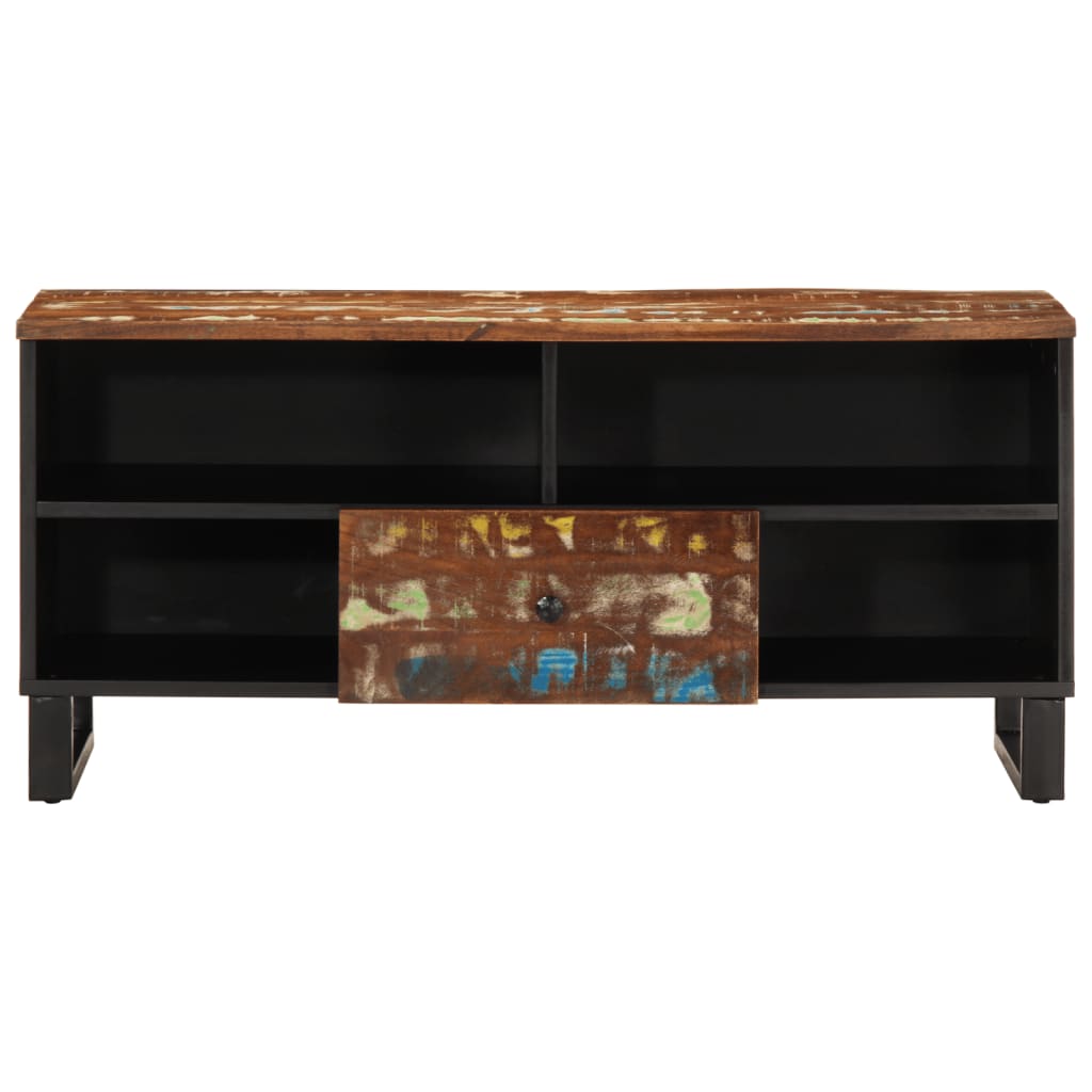 tömör újrahasznosított és szerelt fa TV-szekrény 100x33x46 cm