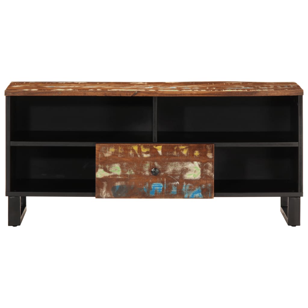 tömör újrahasznosított és szerelt fa TV-szekrény 100x33x46 cm