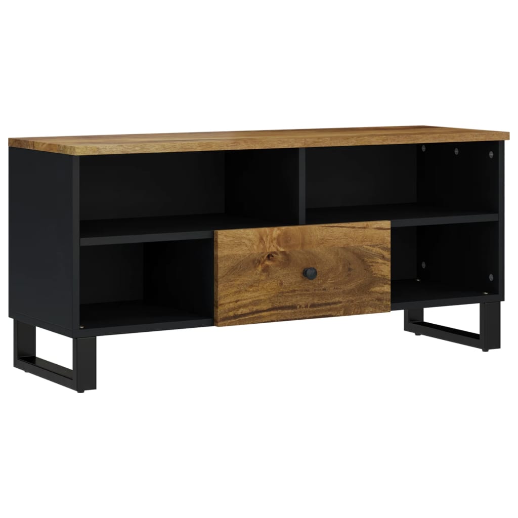 tömör mangófa és szerelt fa TV-szekrény 100 x 33 x 46 cm