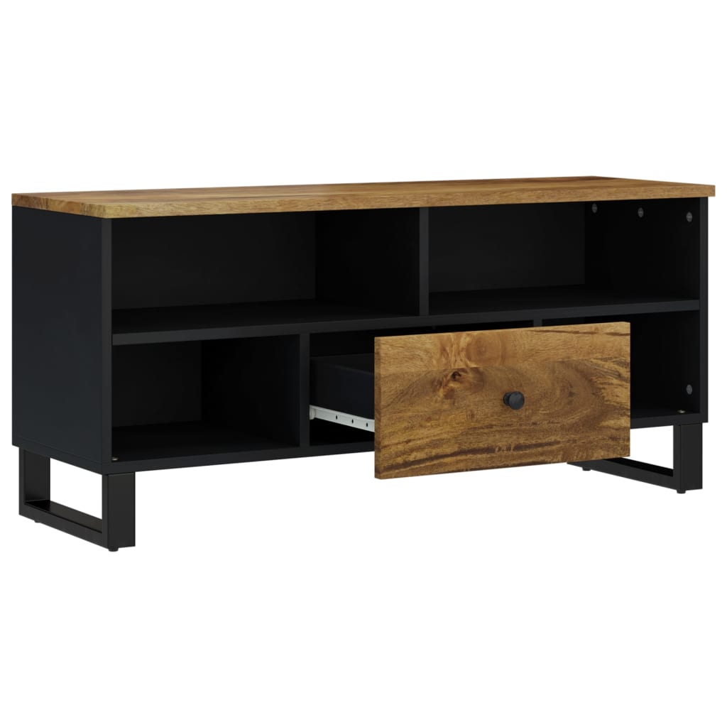 tömör mangófa és szerelt fa TV-szekrény 100 x 33 x 46 cm