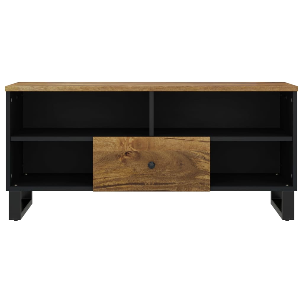 tömör mangófa és szerelt fa TV-szekrény 100 x 33 x 46 cm