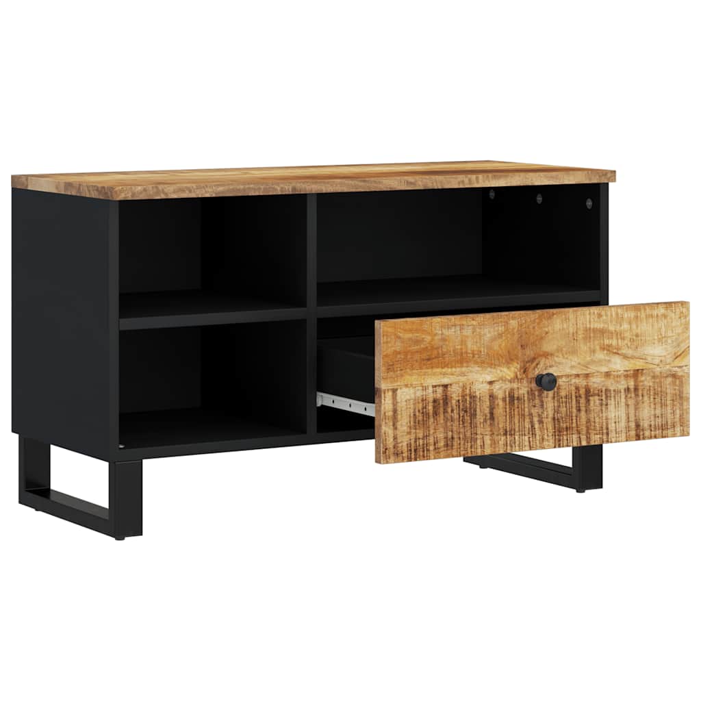 tömör mangó- és szerelt fa TV-szekrény 80 x 33 x 46 cm