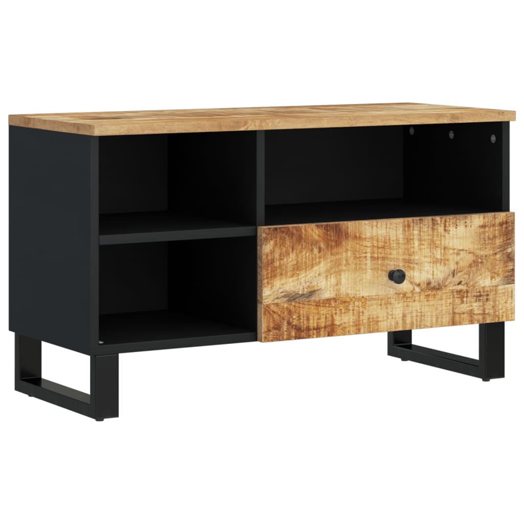 tömör mangó- és szerelt fa TV-szekrény 80 x 33 x 46 cm