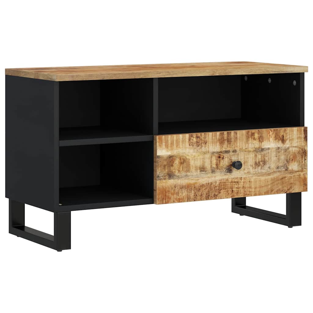 tömör mangó- és szerelt fa TV-szekrény 80 x 33 x 46 cm