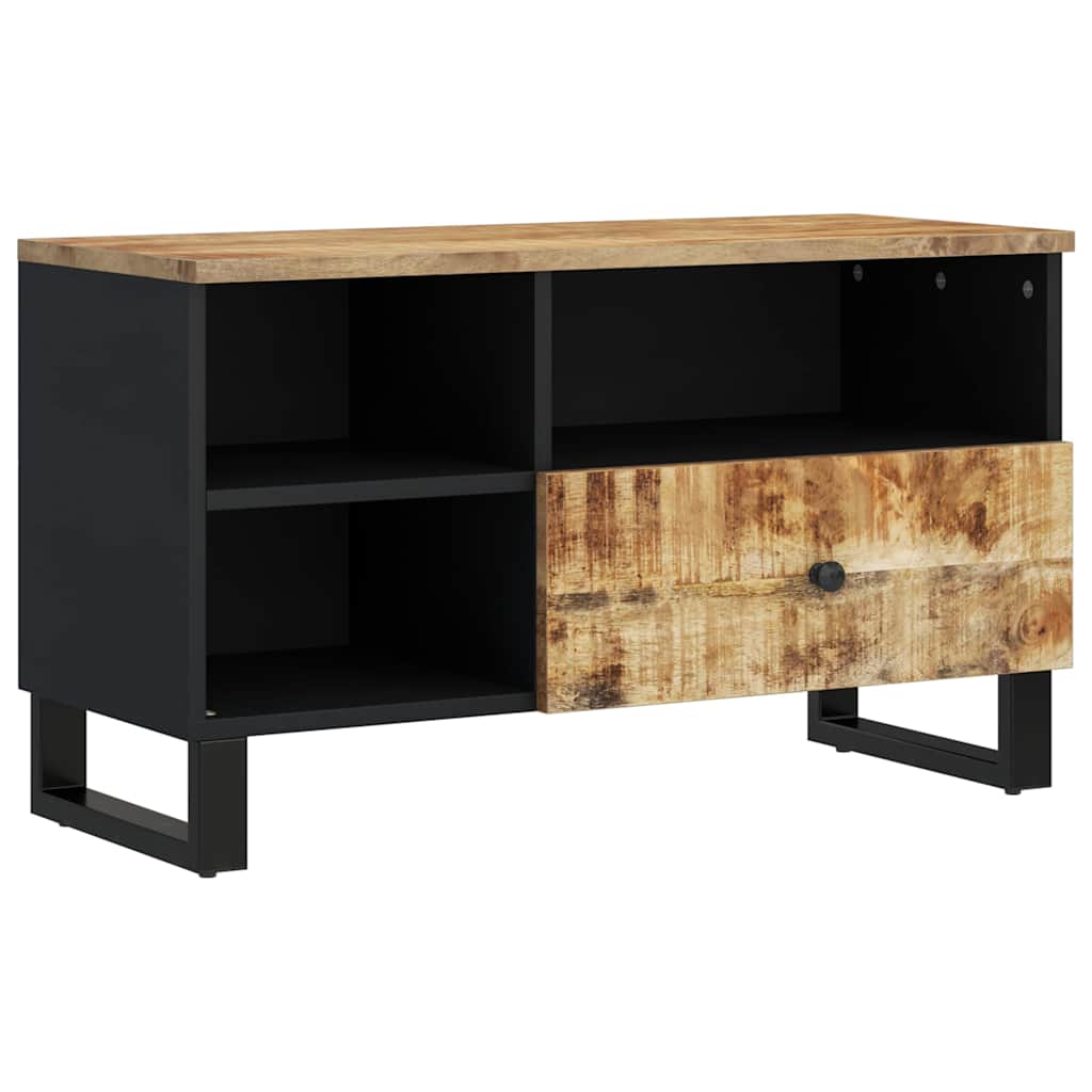 tömör mangó- és szerelt fa TV-szekrény 80 x 33 x 46 cm