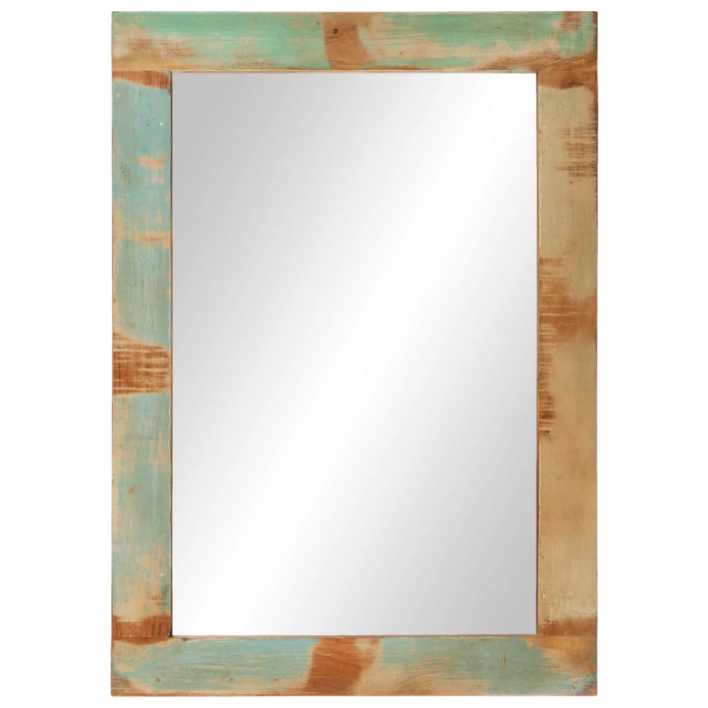 tömör újrahasznosított fa és üveg tükör 70 x 50 cm