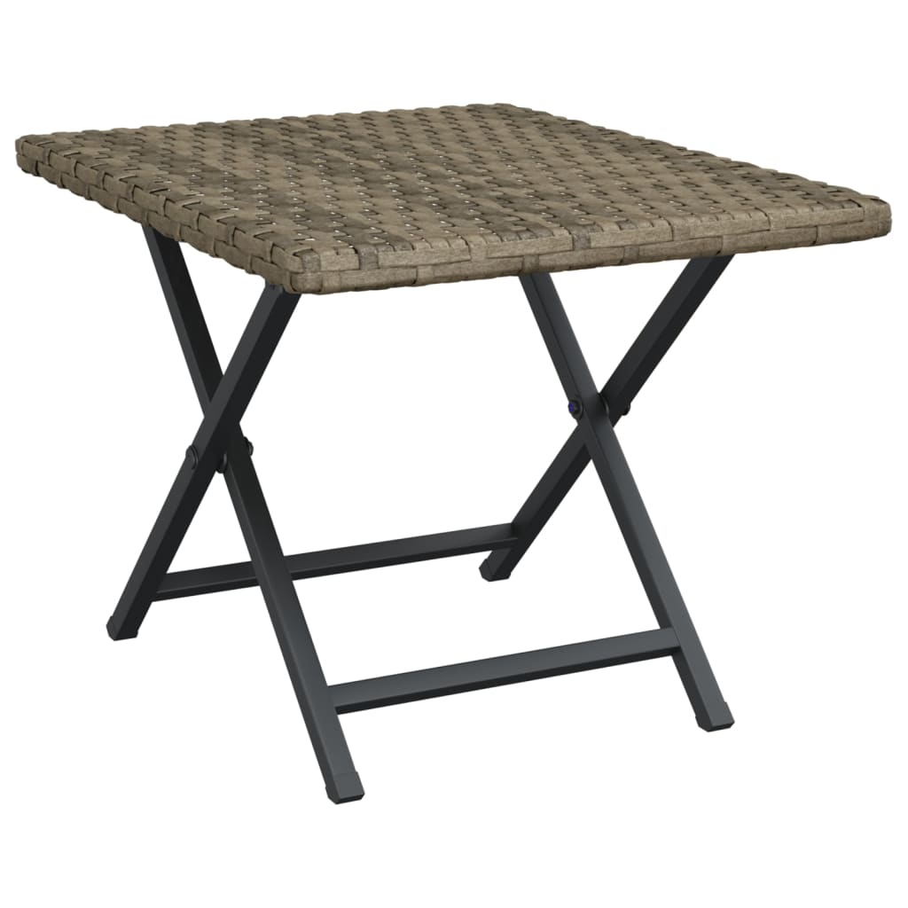 szürke összecsukható polyrattan asztal 45x35x32 cm