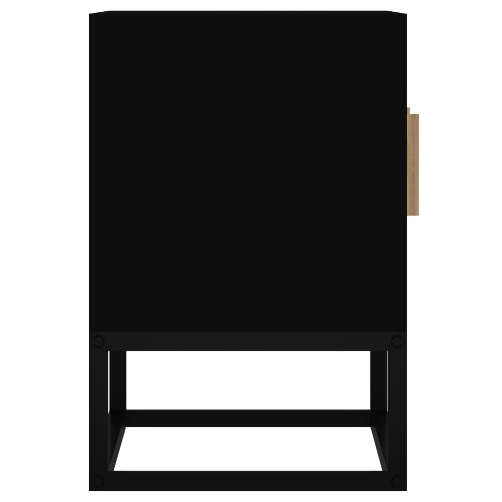 fekete szerelt fa és vas TV-szekrény 105 x 30 x 45 cm