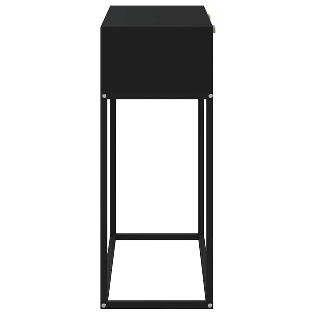 fekete szerelt fa és vas tálalóasztal 80 x 30 x 75 cm
