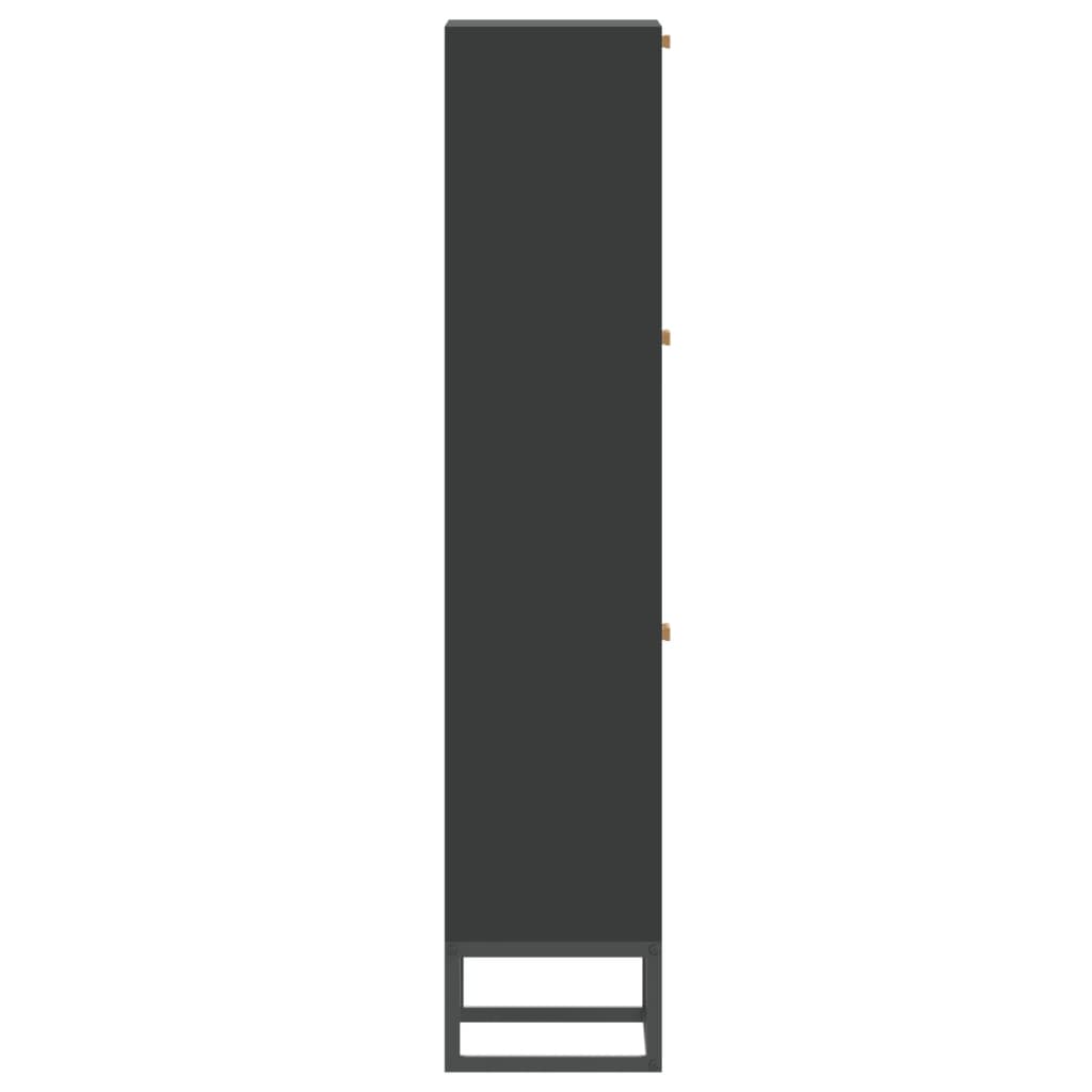 fekete szerelt fa cipősszekrény 52x25x120 cm
