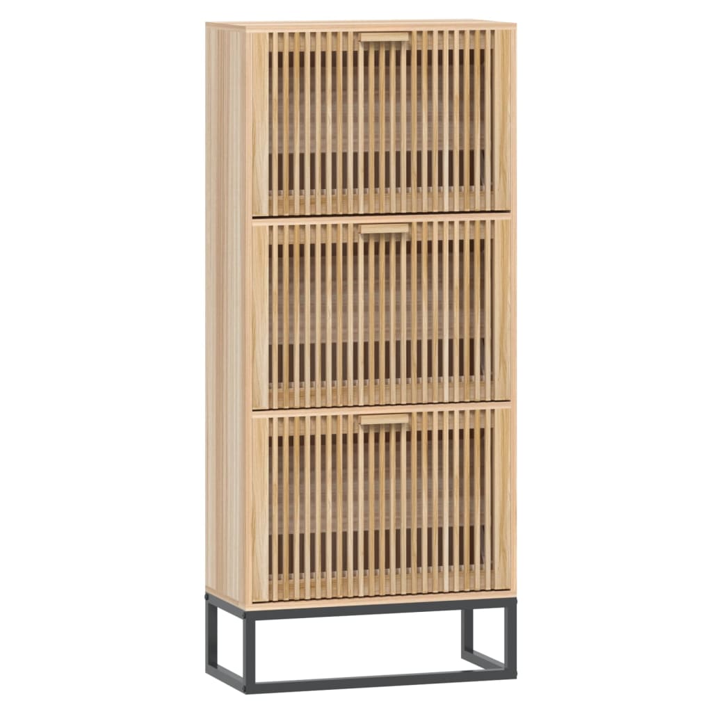 szerelt fa cipőszekrény 52 x 25 x 120 cm