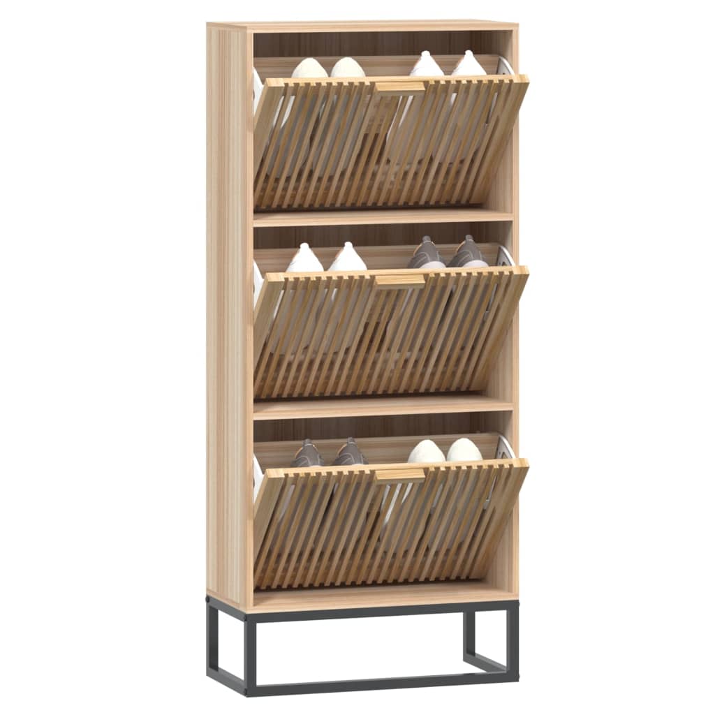 szerelt fa cipőszekrény 52 x 25 x 120 cm