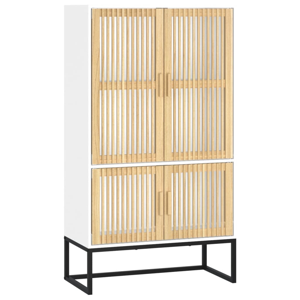 fehér szerelt fa magasszekrény 70 x 35 x 125 cm