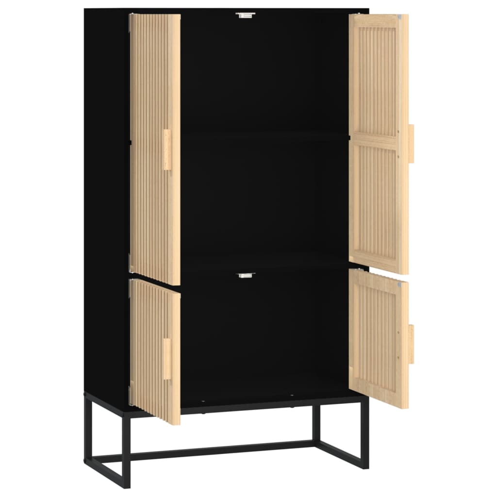 fekete szerelt fa magasszekrény 70 x 35 x 125 cm