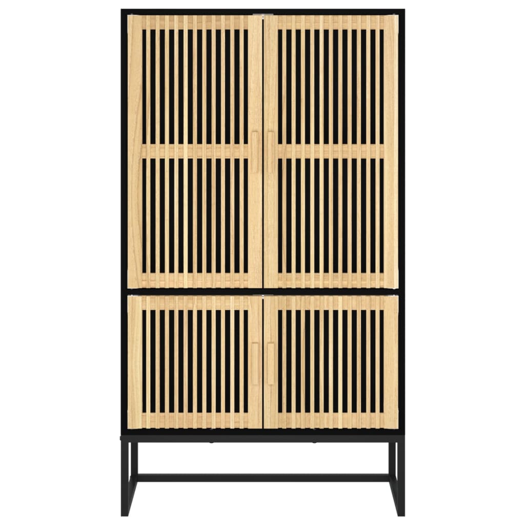 fekete szerelt fa magasszekrény 70 x 35 x 125 cm