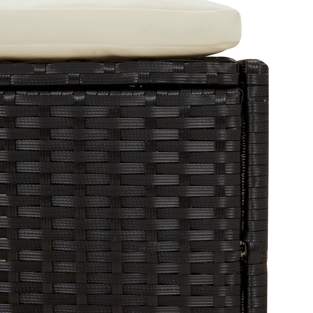 fekete polyrattan és tömör akácfa jakuzzi-keret