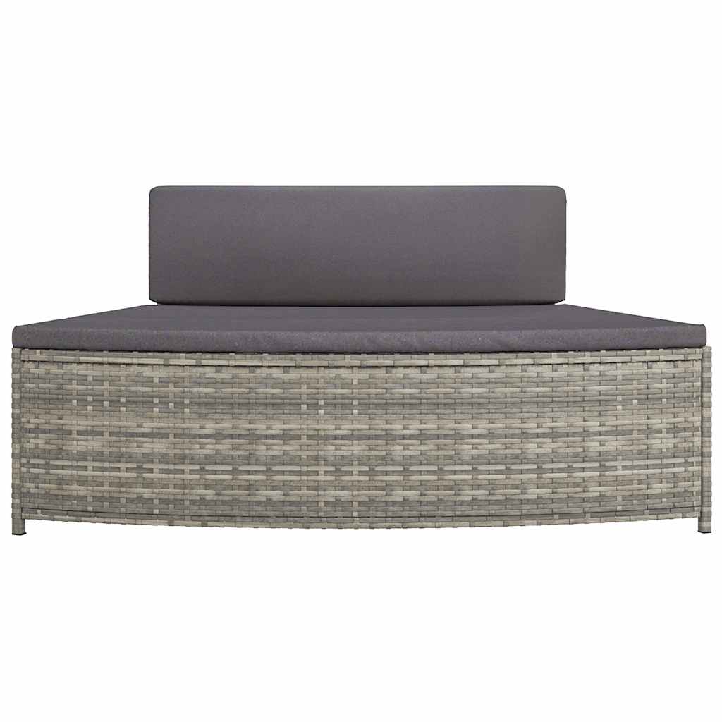2 db szürke polyrattan pezsgőfürdő pad párnával