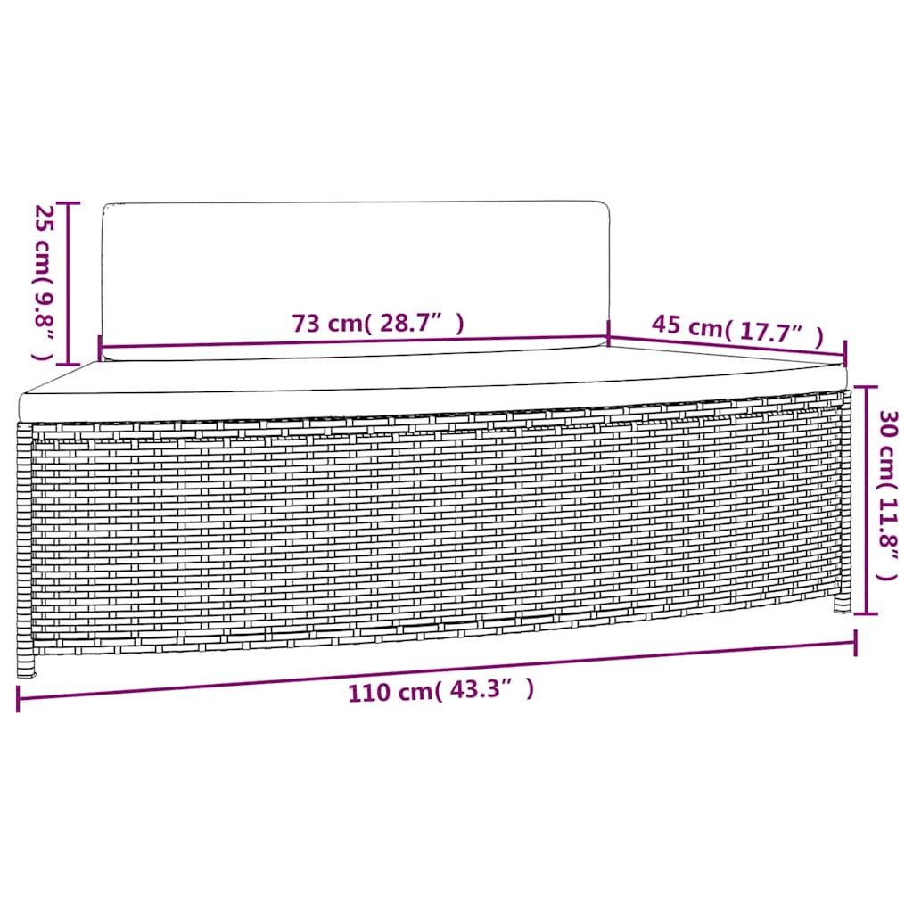 2 db szürke polyrattan pezsgőfürdő pad párnával