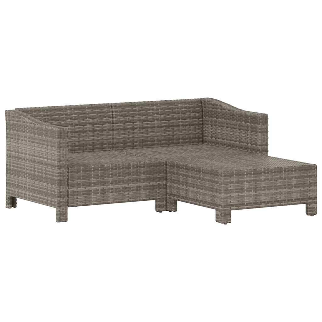 3 részes szürke polyrattan kerti ülőgarnitúra párnákkal