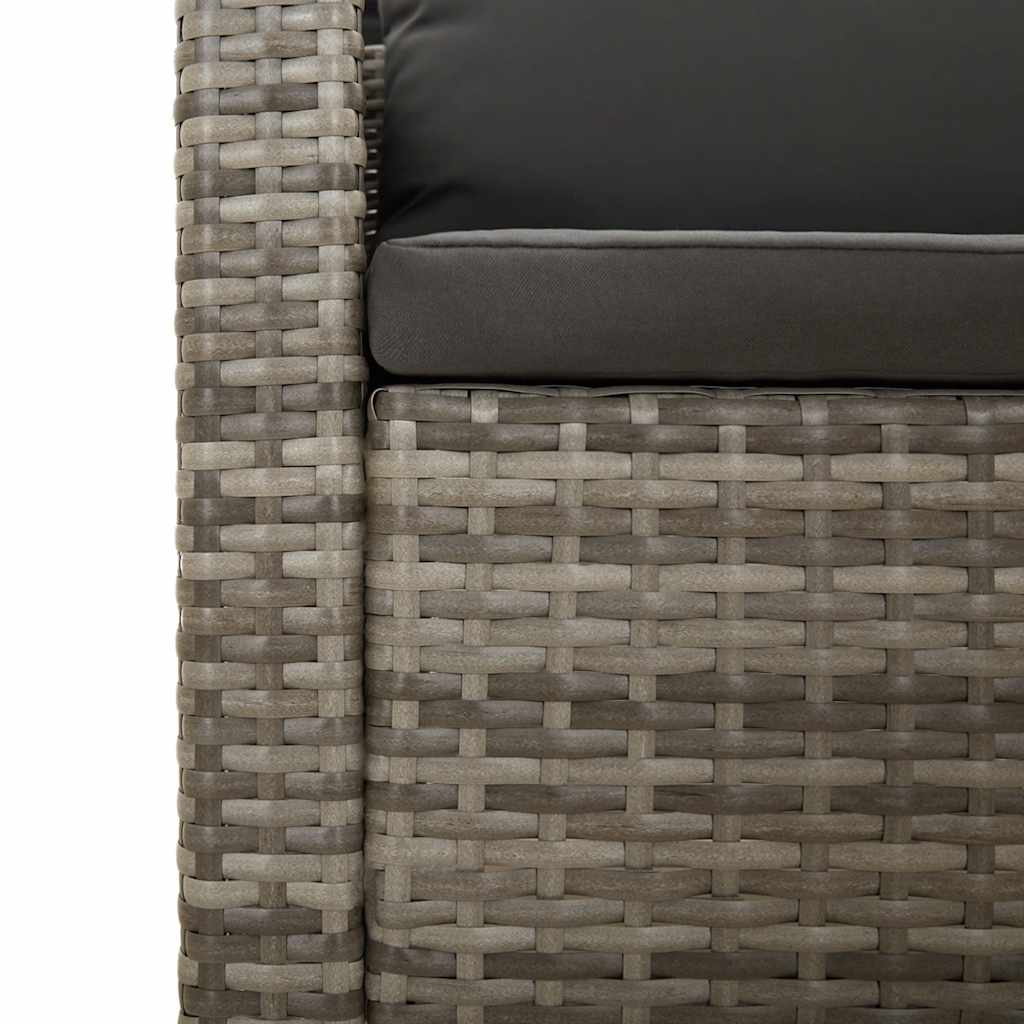 4 darabos szürke polyrattan kerti bútor szett párnákkal