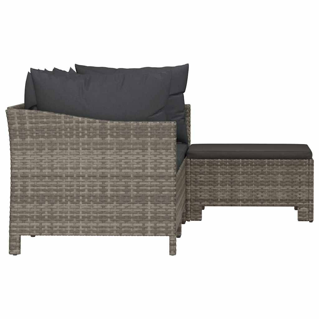 4 részes szürke polyrattan kerti ülőgarnitúra párnákkal
