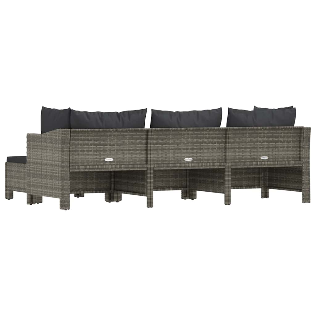 4 részes szürke polyrattan kerti ülőgarnitúra párnákkal