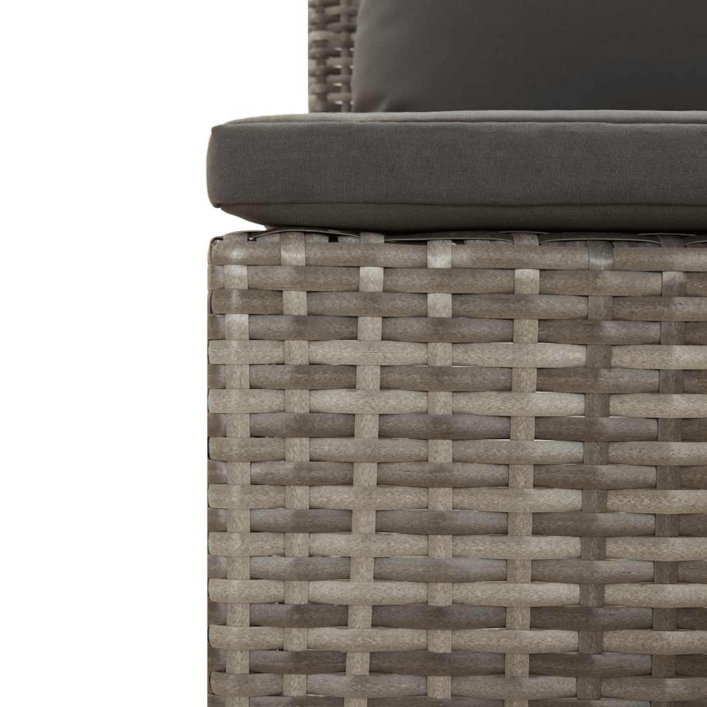 4 darabos szürke polyrattan kerti bútor szett párnákkal