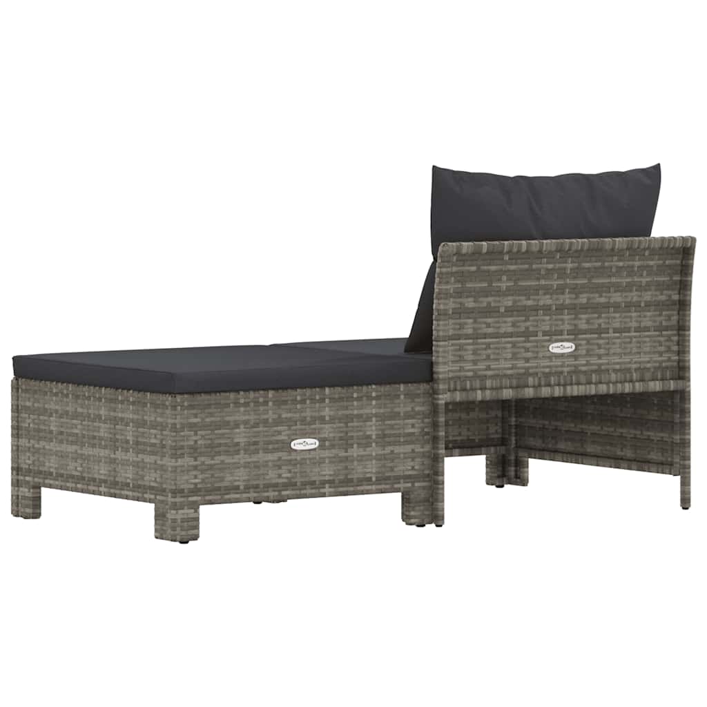2 részes szürke polyrattan kerti ülőgarnitúra párnákkal