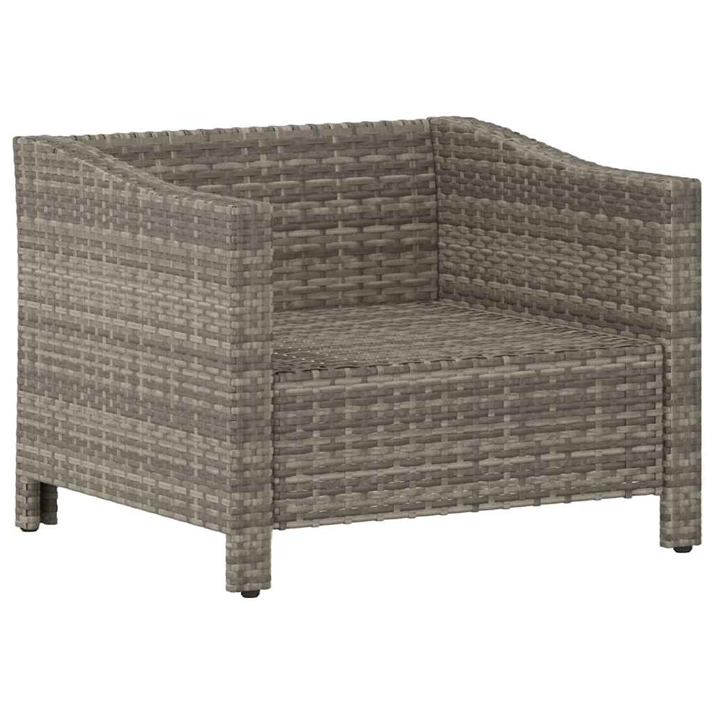 szürke polyrattan kerti fotel párnával