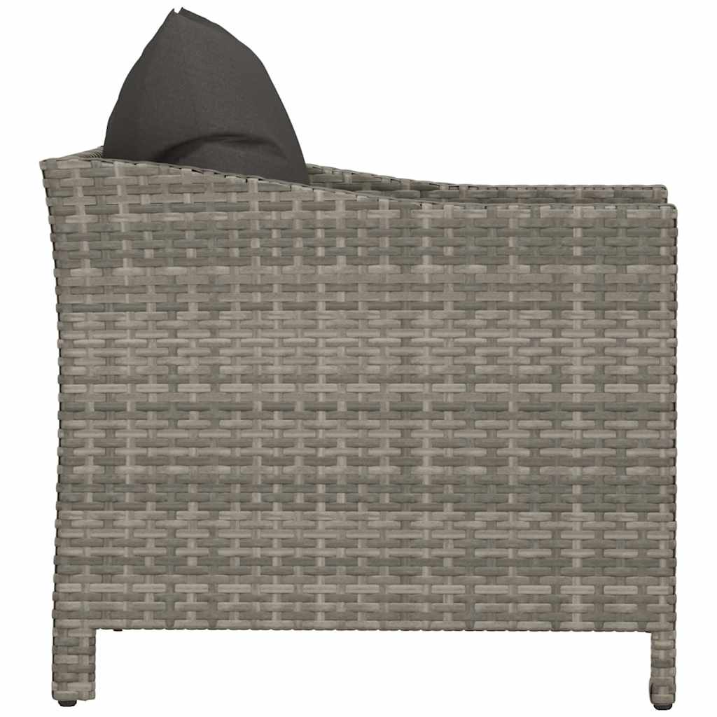 szürke polyrattan kerti fotel párnával