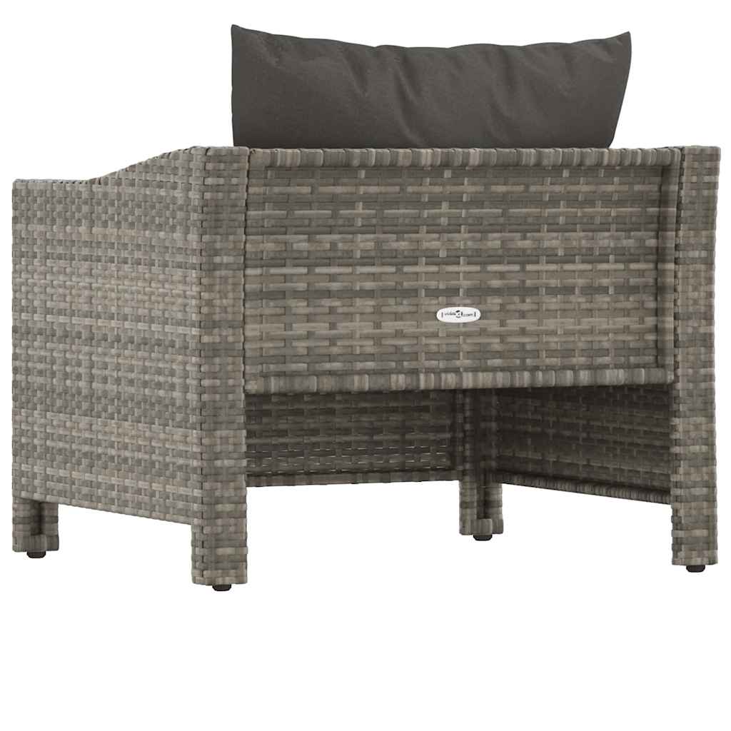 szürke polyrattan kerti fotel párnával