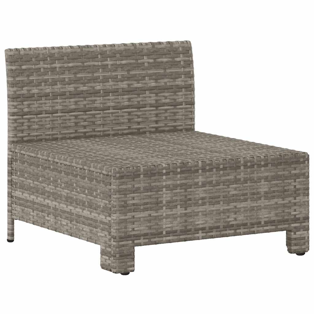 szürke polyrattan kerti középső kanapé párnával