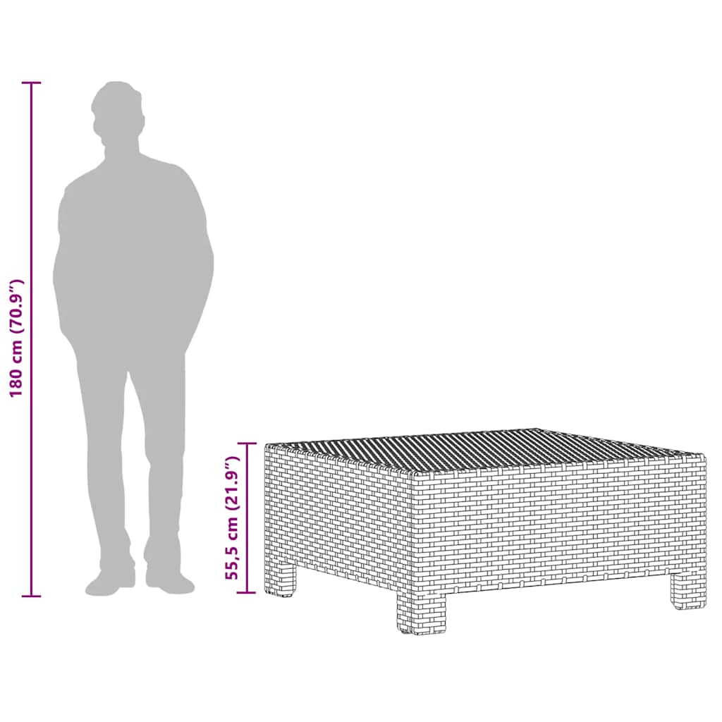 szürke polyrattan kerti lábtartó párnával