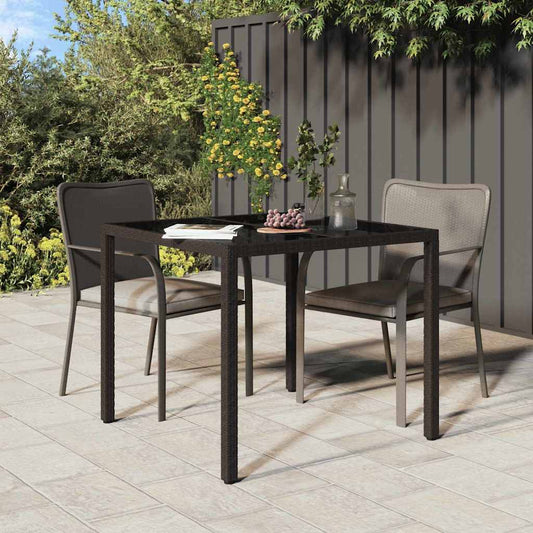Kerti Étkezőasztal Barna 90 x 90 x 75 cm polirattan