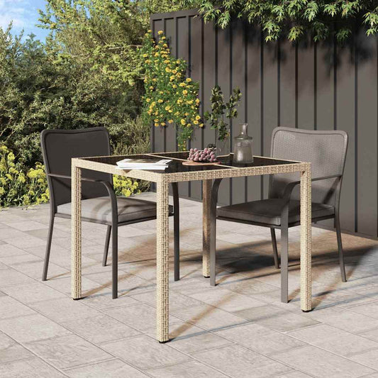 Kerti Étkezőasztal Bézs 90 x 90 x 75 cm polirattan
