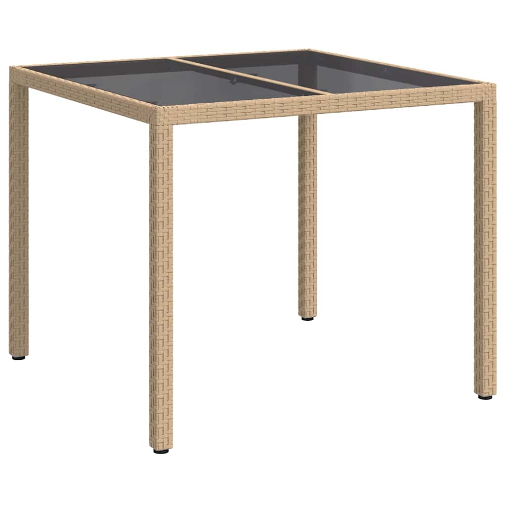 Kerti Étkezőasztal Bézs 90 x 90 x 75 cm polirattan