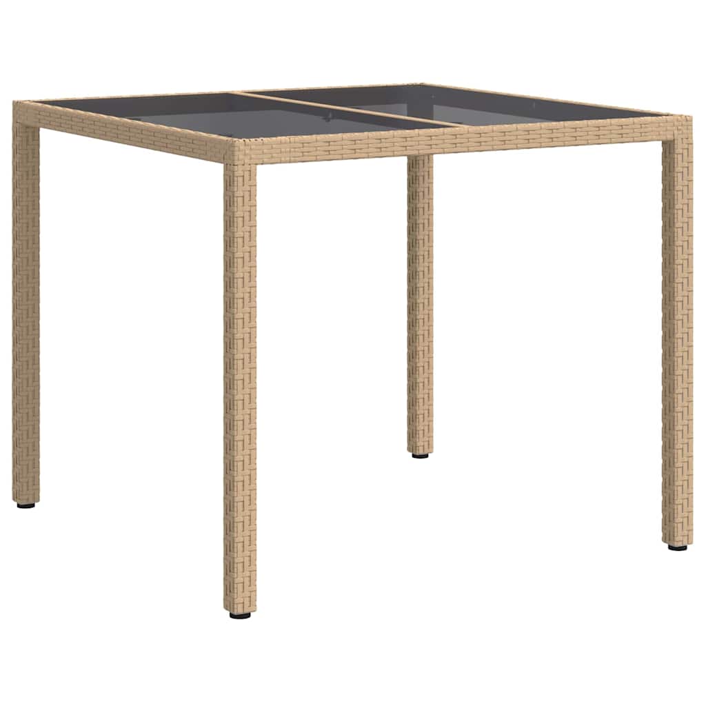 Kerti Étkezőasztal Bézs 90 x 90 x 75 cm polirattan