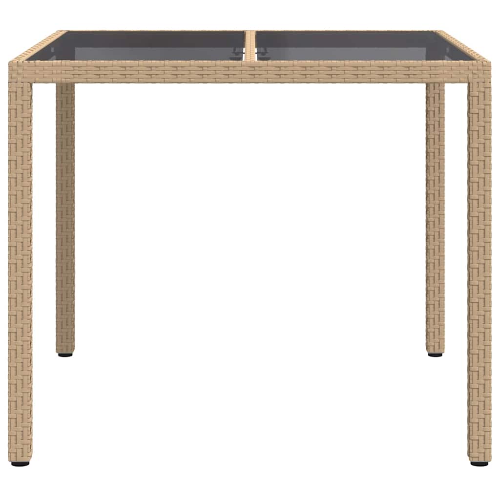 Kerti Étkezőasztal Bézs 90 x 90 x 75 cm polirattan