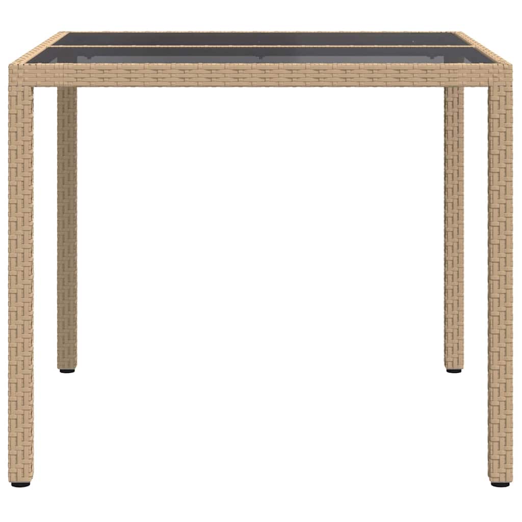 Kerti Étkezőasztal Bézs 90 x 90 x 75 cm polirattan